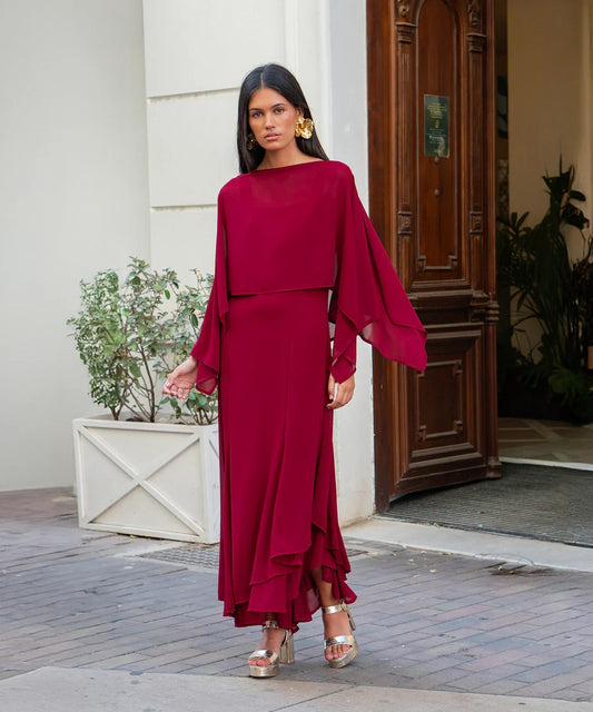 Vestido Ryota Borgoña