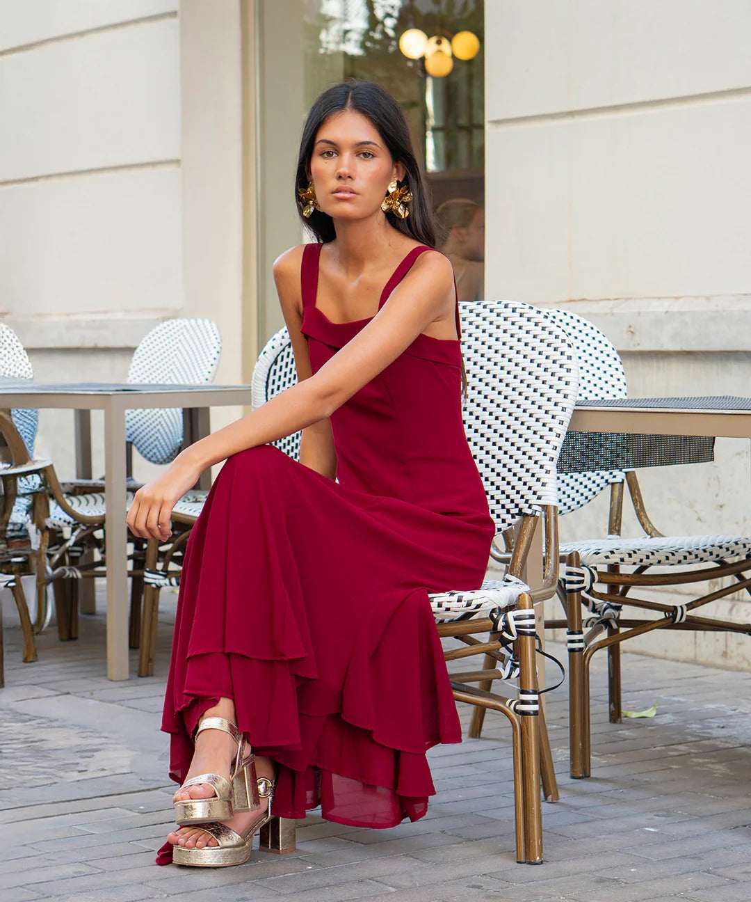 Vestido Ryota Borgoña