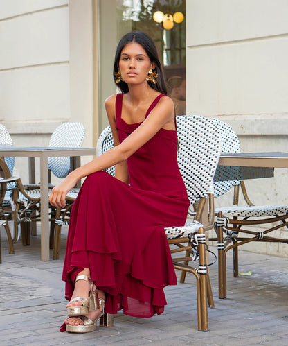 Vestido Ryota Borgoña
